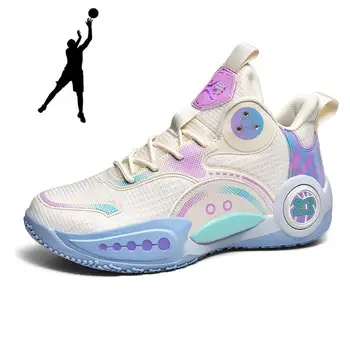2023 Летние Новые баскетбольные кроссовки, мужская нескользящая баскетбольная обувь, Амортизирующие баскетбольные ботинки Унисекс, Спортивная обувь на открытом воздухе