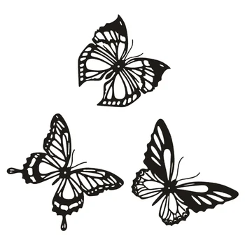 3 шт, Полая железная бабочка, наклейка на стену, украшения для спальни, Винтажные знаки, фон с бабочками