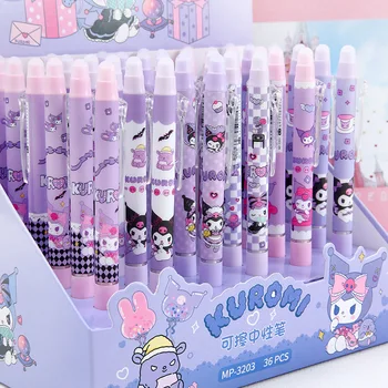 36шт Гелевые ручки Sanrio Melody Hello Kitty Kuromi Со Стирающимися гелевыми чернилами, Мультяшная ручка для подписи, Канцелярские принадлежности Оптом
