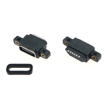 5-10 шт USB 3.1 Type-C 6-контактный разъем питания с отверстием для винта для дизайна печатной платы своими руками Разъем для быстрой зарядки с высоким током