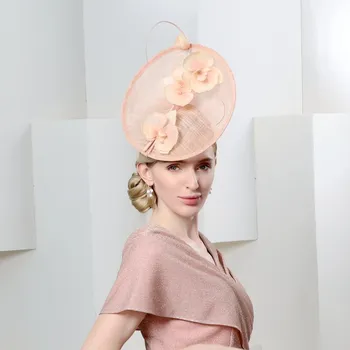 EE 2293 новая весенне-летняя шляпа из пряжи с украшением в виде цветочных перьев 2023, винтажные шляпы для вечеринок