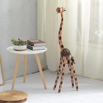 L Маленькая настольная лампа подарок в виде жирафа кокосовая скорлупа угольная лампа прикроватная сетка для спальни красная атмосфера ручной работы