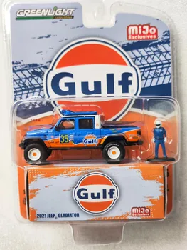 Nicce 1: 64 2021 Jeep Gladiator Gulf Oil Модель автомобиля Gulf, Отлитая под давлением из металлического сплава, игрушки для коллекции, детские игрушки, подарки