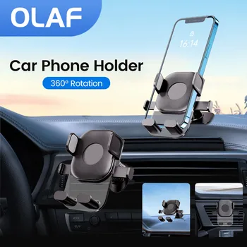 Автомобильный Держатель Телефона Olaf Air Vent Clip с Вращением на 360 ° Для Xiaomi13 iPhone 14 13 Samsung в автомобильном гравитационном кронштейне Держатель Телефона Для Автомобиля
