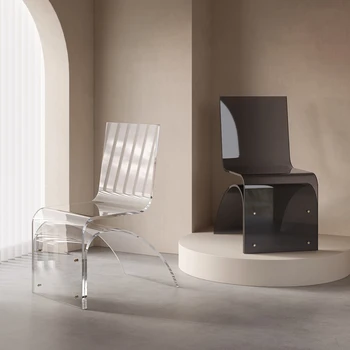 Акриловые современные обеденные стулья Простой туалетный столик для спальни Обеденный стол для домашнего кабинета Дизайнерские паровые стулья Мебель для салона Hogar QF50DC