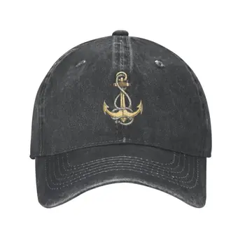 Бейсболка с морским якорем из хлопка в стиле панк для мужчин и женщин, Регулируемая шляпа для папы-моряка, представление