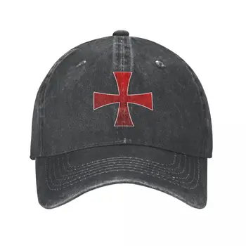 Бейсбольная кепка рыцарей Креста Тамплиеров, Винтажная потертая солнцезащитная кепка, мужская женская кепка для путешествий на все сезоны, шляпа