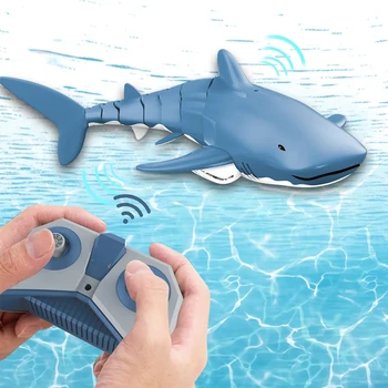 Водные игры с дистанционным управлением 2,4 G, морские животные, акула, кит, модель корабля, игрушки для детей, радиоуправляемая электрическая лодка