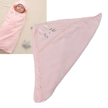 Детское Банное полотенце Милой формы Розового цвета с капюшоном, Большое одеяло-кондиционер для малыша, новорожденного Мальчика и девочки