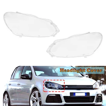 Корпус левой фары автомобиля, абажур, Прозрачная крышка объектива, крышка фары для VW Golf 6 MK6 R 2009 2010 2011 2012