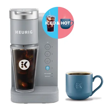 Кофеварка Keurig K-Iced Essentials серого цвета со льдом и горячим для одноразовой подачи K-Cup Pod