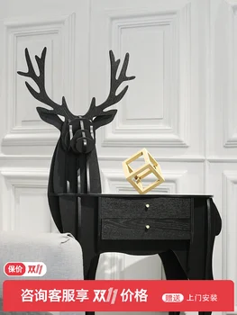 Креативный диван-сервант, боковой шкаф, уголок из массива дерева рядом с гостиной, приставной столик, легкая роскошь, высококачественная полка sense