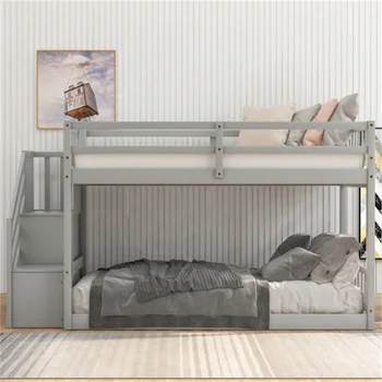 Лестница для двухъярусной кровати Twin Над Twin Этажом Серого цвета, прочная, легко монтируется, подходит для мебели для спальни