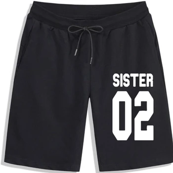 Мужские шорты sister 02 с буквенным принтом, 100% хлопок, забавные, крутые, женские, крутые, летние, с принтом, крутые, высококачественные, классные для женщин