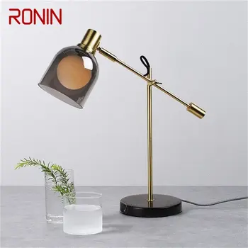 Настольная лампа RONIN Nordic Современного простого дизайна со светодиодной подсветкой для рабочего стола спальни Домашнего Декоративного освещения салона