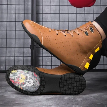 Новая роскошная брендовая боксерская обувь для унисекс, кожаные борцовские кроссовки, мужская женская противоскользящая спортивная обувь, дизайнерские борцовские ботинки для мальчиков