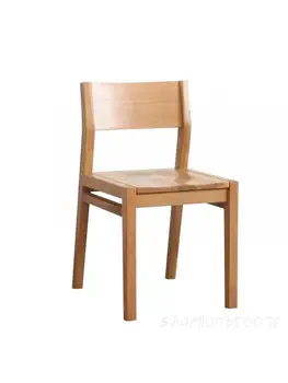 Обеденный стул из массива дерева Nordic White Oak Cherry, японский Основной цвет, простой Современный рабочий стол для небольшой квартиры, стул для учебы