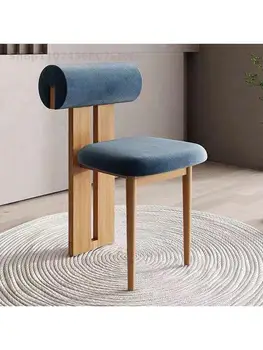 Обеденный стул из массива дерева в стиле Ваби-саби, скандинавский японский стул для макияжа, дизайнерский стул для семейного отдыха, креативный стул для отдыха