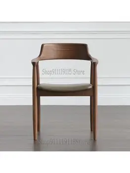 Обеденный стул из массива дерева в скандинавском стиле, стул президента Кеннеди, стул Хиросимы, стул для конференций в кафе-ресторане, стул с простой спинкой