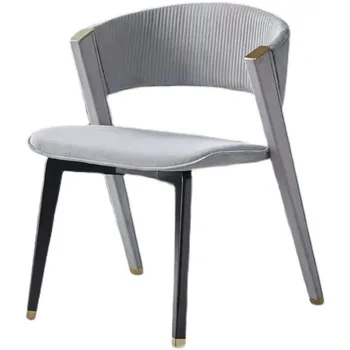 Обеденный стул из массива дерева с непринужденной спинкой, легкая роскошная мебель в итальянском стиле