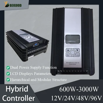 Обустройство дома MPPT Wind Solar Hybrid Charge Controller 12V 24V 48V 96V С USB Солнечным Регулятором с Большой ЖК-Батареей IP41 PV