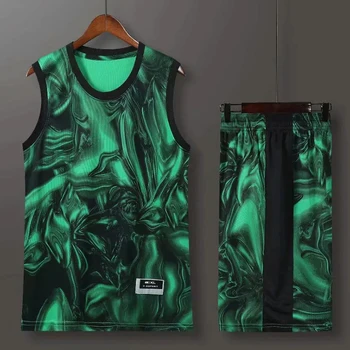 Одежда для баскетбола-Летняя баскетбольная футболка, индивидуальное мужское джерси, классические шорты без рукавов, спортивные костюмы для колледжа, два кармана