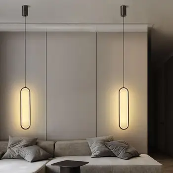 Подвесной светильник в скандинавском стиле, Домашняя гостиная, Прикроватная люстра для спальни, Подвесные светильники