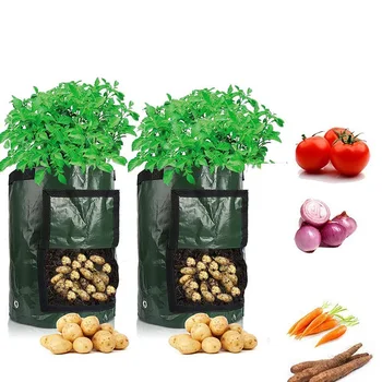 Полиэтиленовые пакеты для выращивания овощей, сумка для выращивания овощей, Тканевый горшок для выращивания на открытом воздухе, Садовые горшки, Садовые инструменты для овощей