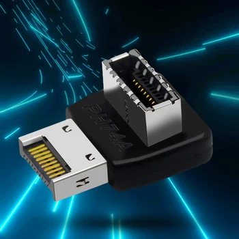 Преобразователь USB 3.1 Type E на 90 градусов, передняя розетка TYPE C, адаптер USB на передней панели для внутреннего разъема материнской платы ПК
