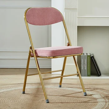 Роскошные обеденные стулья в скандинавском стиле, Офисные складные розовые обеденные стулья в стиле Фанк, Металл, Золото, современная мебель для дома Sedie Sala Da Pranzo