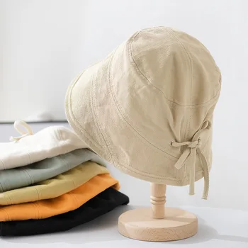 Рыбацкая шляпа Женская Летняя Корейская версия, Стареющий Натуральный артефакт Янь, универсальный солнцезащитный козырек, Тонкая солнцезащитная шляпа