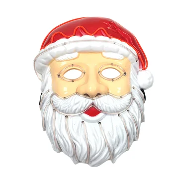 Светящаяся маска Светящийся Санта Клаус Рождественская вечеринка Реквизит для ролевых игр Маски для Хэллоуина Фестиваль светящихся лиц