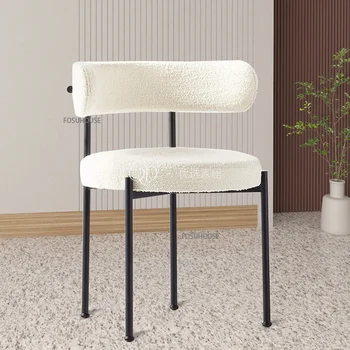 Северные минималистский овечьей шерсти обеденные стулья для гостиной дизайнерская мебель спинки одного кресла сделать кресло туалетный столик Б