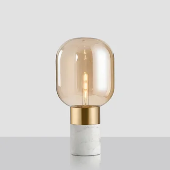 скандинавская светодиодная настольная лампа со стеклянным шаром, светодиодная настольная лампа, светодиодная лампа deco lampara escritorio, вращающаяся настольная лампа, гостиная