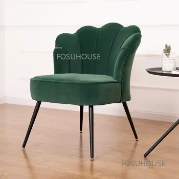 Современные Бархатные обеденные стулья для кухонной мебели Стул для столовой Креативный дизайнерский домашний диван для гостиной Sigle Стул