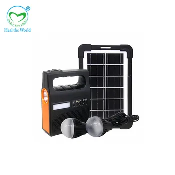 Солнечный свет 6 В с функцией FM-радио /MP3 Bluetooth Светодиодные лампы Мобильная система солнечной зарядки Комплект солнечного освещения
