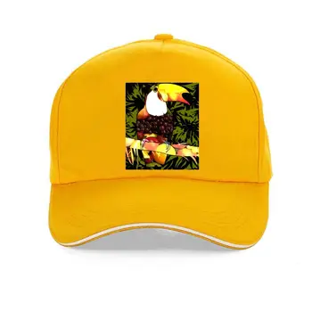 Солнцезащитная кепка Black Man Holiday Tropic Tucan Bird & Fruit Food Art Яркая Хлопковая бейсболка в летнем стиле, Уникальная