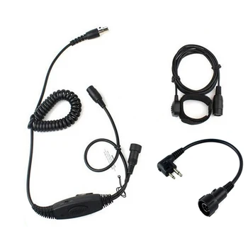 Тактические наушники с шумоподавлением, полный кабель для военной костной проводимости, Motorola 2 контакта