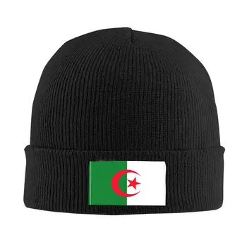 Тюбетейки с изображением флага Алжира, кепки Унисекс, зимняя теплая вязаная шапка, мужские Женские уличные шапки для взрослых, лыжная шапка для улицы