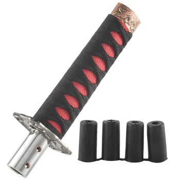 Универсальный Меч Самурая, ручка переключения передач, Катана, металл, черный + красный, 15 см