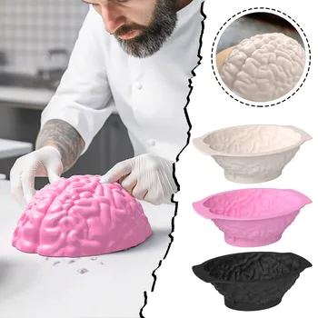 Хэллоуин Мозг Желатин Силиконовая форма в форме мозга Инструмент для выпечки торта Мозг Мороженое Шоколад Мыльница Силиконовые номера формы для торта