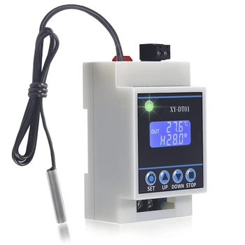Цифровой регулятор температуры XY-DT01 -40-110 ° C Цифровой микро-цифровой термостат с ЖК-дисплеем и водонепроницаемым датчиком