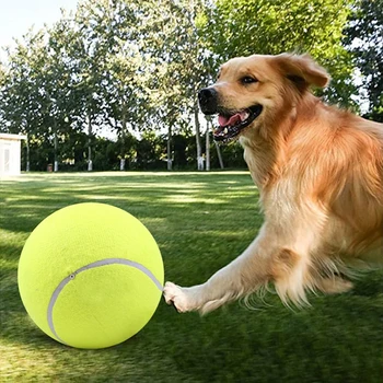 Эластичная игрушка-мяч для собаки, интерактивный надувной гигантский теннисный мяч для спортивных тренировок на открытом воздухе, забавные Фирменные подарочные принадлежности для домашних животных