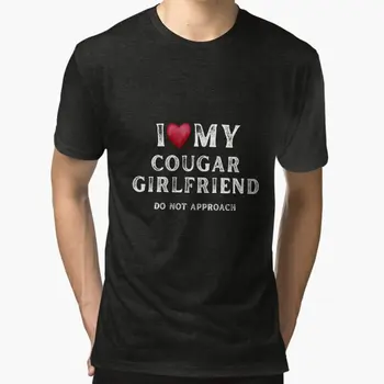 я люблю свою сумасшедшую девушку, я люблю свою подругу Cougar Girlfriend GF 2023, новая модная футболка для спорта и отдыха, футболка с коротким рукавом
