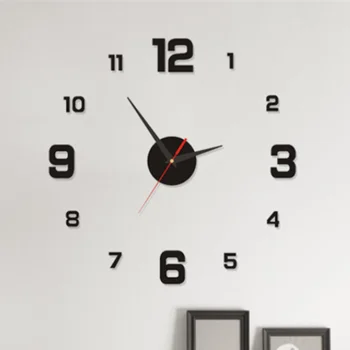 3D Настенные часы, светящиеся акриловые зеркальные наклейки на стену своими руками для домашнего декора Гостиной, кварцевые самоклеящиеся подвесные часы с иглой
