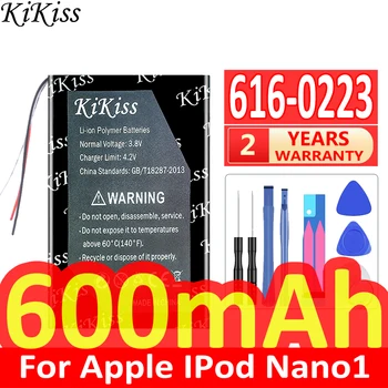 600 мАч KiKiss Мощный Аккумулятор 616-0223 616-0224 Для Apple iPod Nano1 Nano 1-го Поколения 1 Gen Nano 1 A1137 4 гб 2 гб 1 гб Bateria