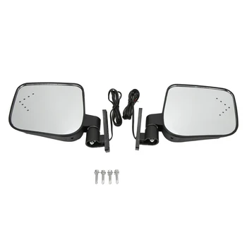 Зеркало заднего вида с указателями поворота, светодиодные боковые зеркала, регулируемый шарнир на 180 °, Четкий обзор, безопасно для модификации