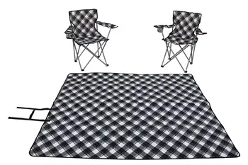 Комбинированное одеяло и два стула, для взрослых, черно-белый