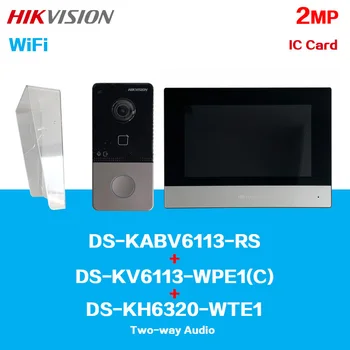 КОМПЛЕКТ видеодомофонов для виллы HIKVISION WIFI на нескольких языках DS-KV6113-WPE1 (C) и DS-KH6320-WTE1 и DS-KH6350-WTE1 с двусторонним звуком