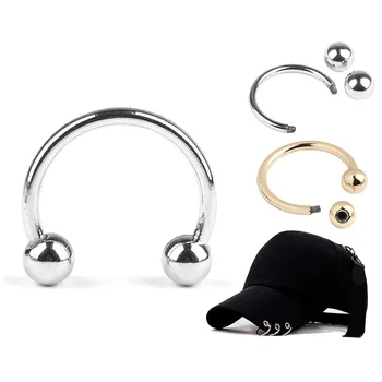 Металлическая C-образная пряжка диаметром 15-60 мм, кольцевая застежка для одежды, крючки для воротника, шляпы, декоративные кольца, обувь 